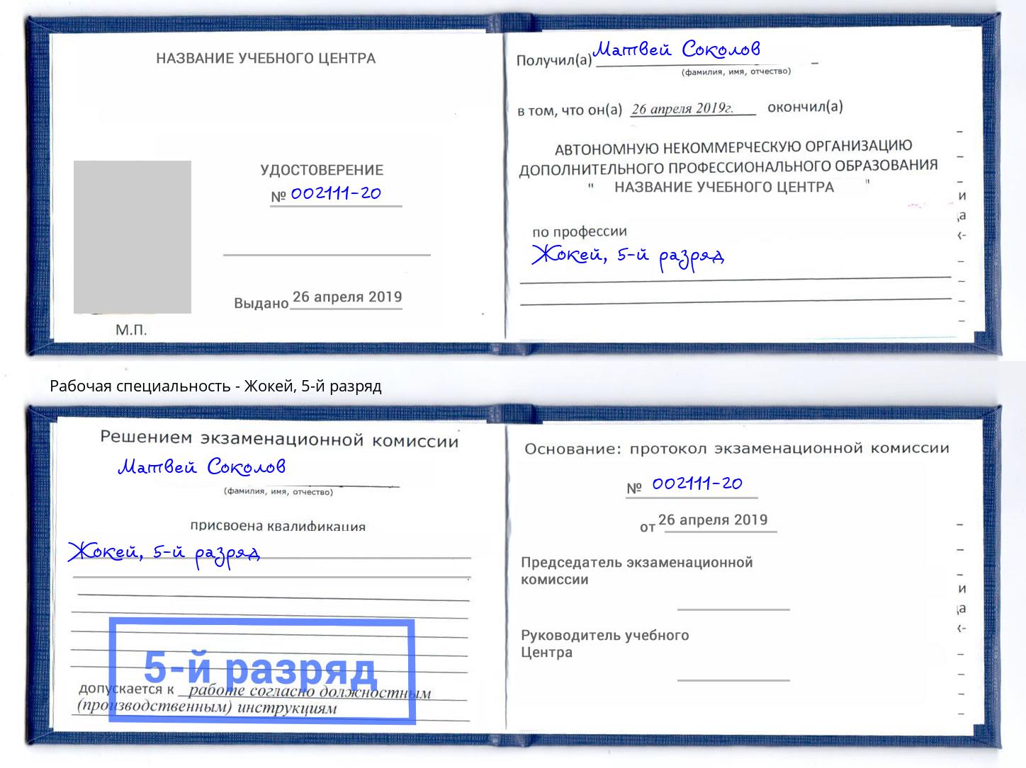 корочка 5-й разряд Жокей Абакан