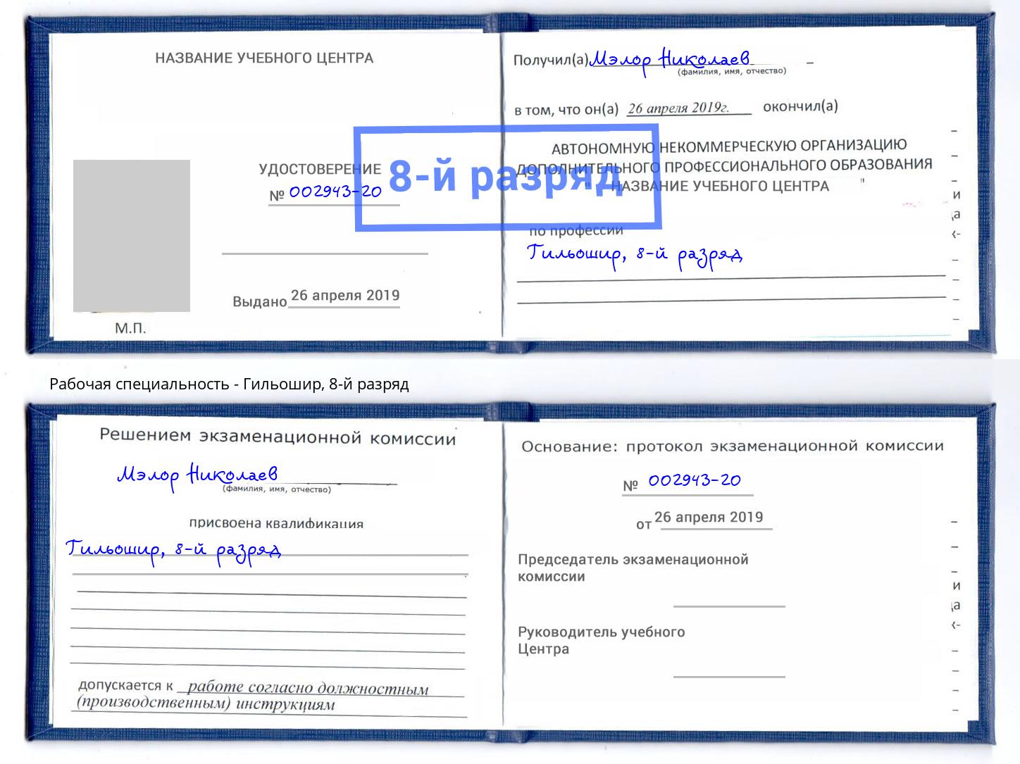 корочка 8-й разряд Гильошир Абакан