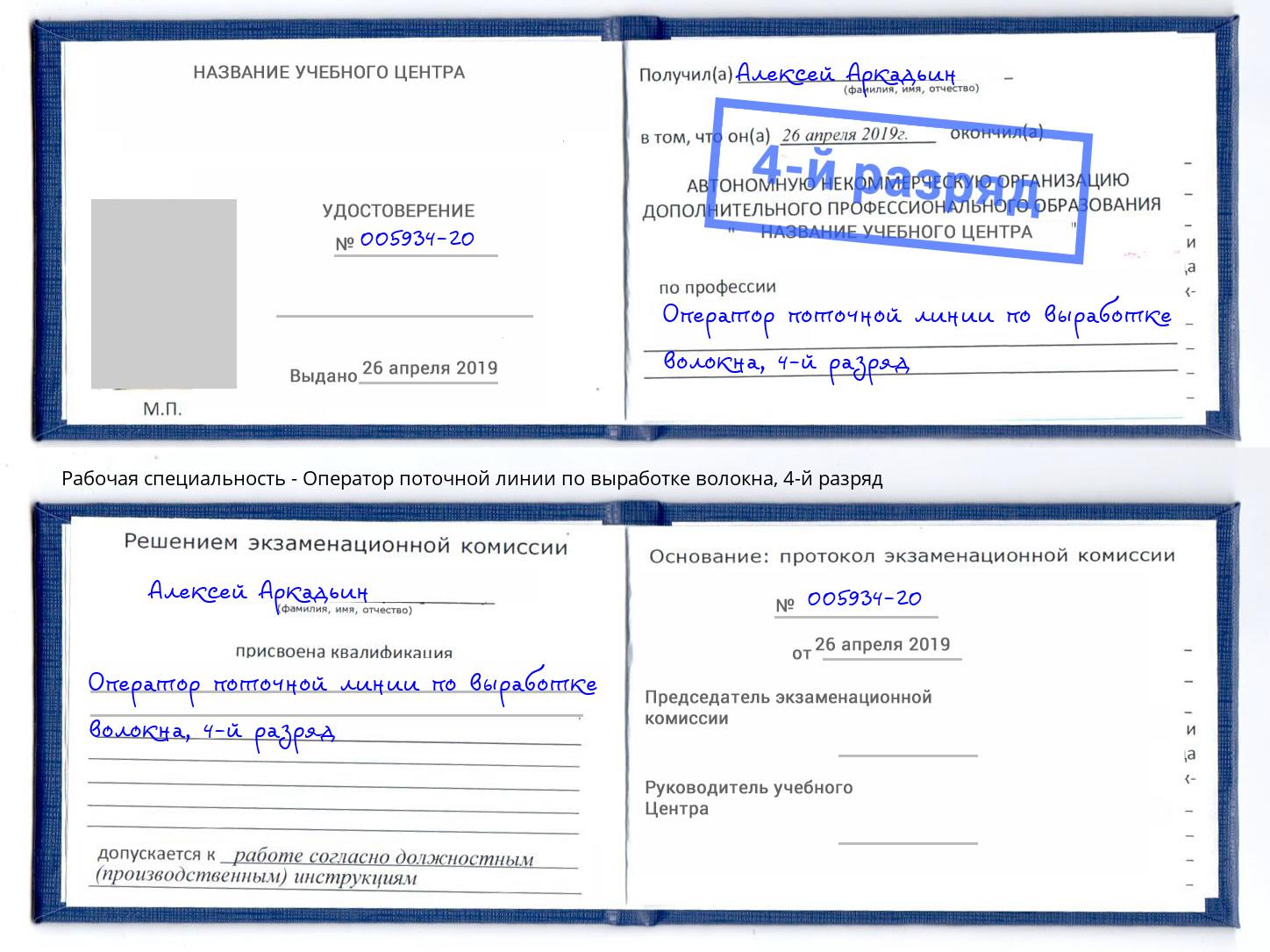 корочка 4-й разряд Оператор поточной линии по выработке волокна Абакан